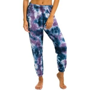 Aviator Nation Blue/Purple Tie-Dye Lightweight Sweatpants - Size S